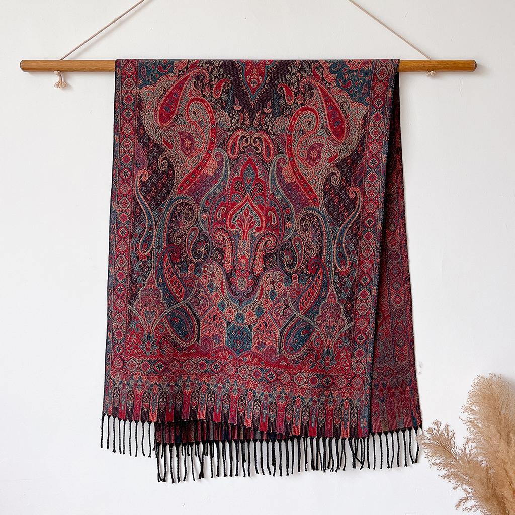 Popular Cashew Fringed Polyester Long Towel Versatile Fashion Senior Women Atmosphere Travel Scarf