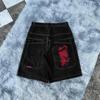 Unisex Y2K Baggy Shorts Vintage American Streetwear Printing Denim Shorts 2000s Hip Hop Men Women Casual Basketball Shorts