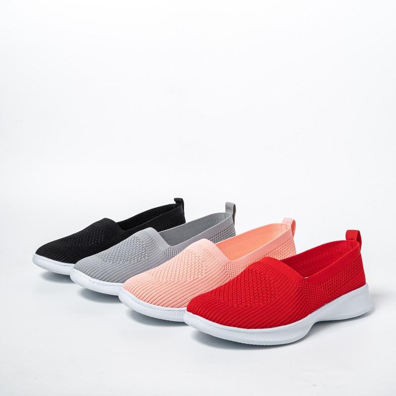 Letnie damskie buty dzianinowe skarpetki damskie trampki wsuwane buty lekkie płaskie damskie buty sportowe duże rozmiary mokasyny