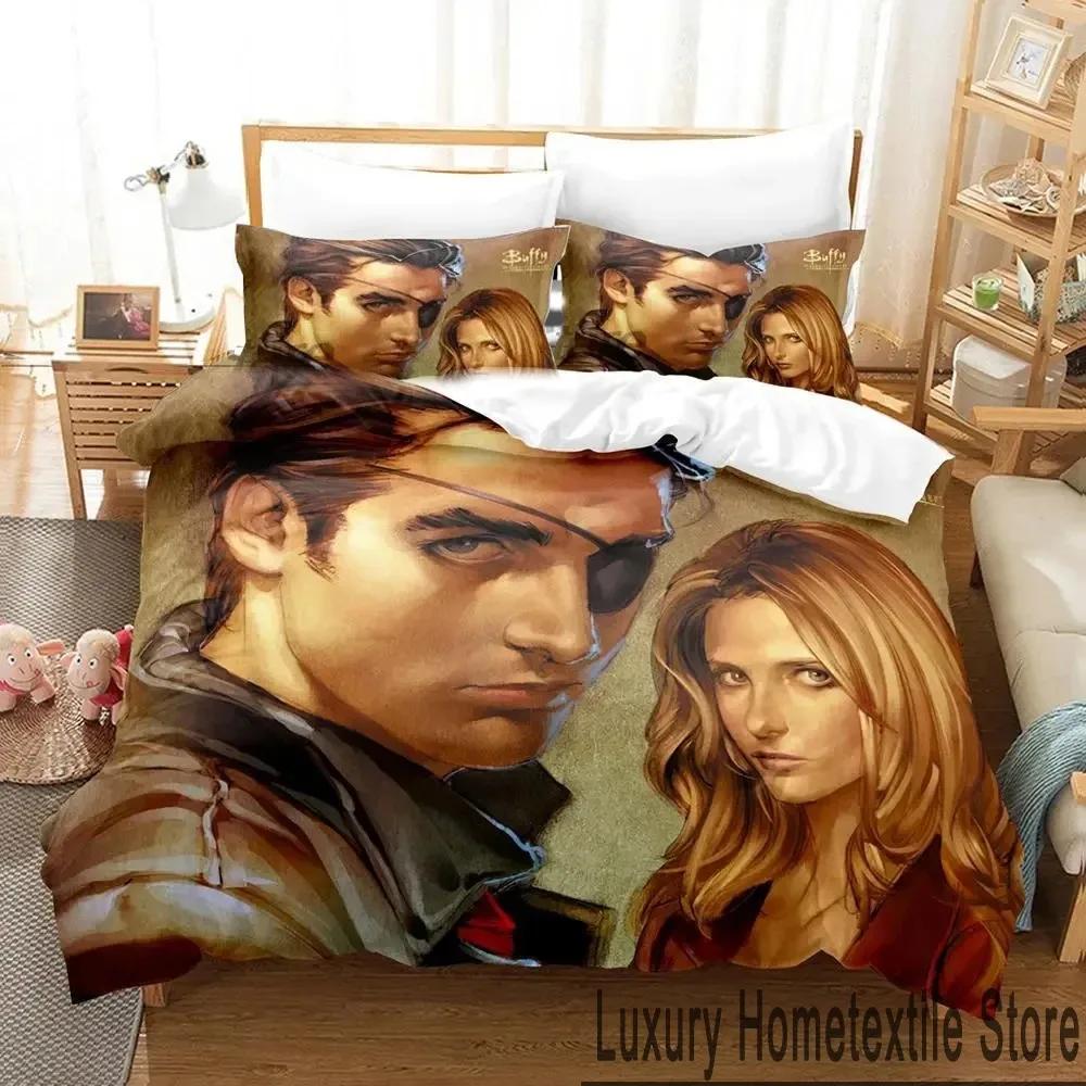 

3D Print Buffy the Vampire Slayer Bedding Set Boys Girls Twin Queen King Size Duvet Cover Pillowcase Bed boys Adult 135x200cm