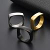 Accessories 6MM Wide Square Design Glossy Ring Couple Jewelry Simple High-end Square Ring