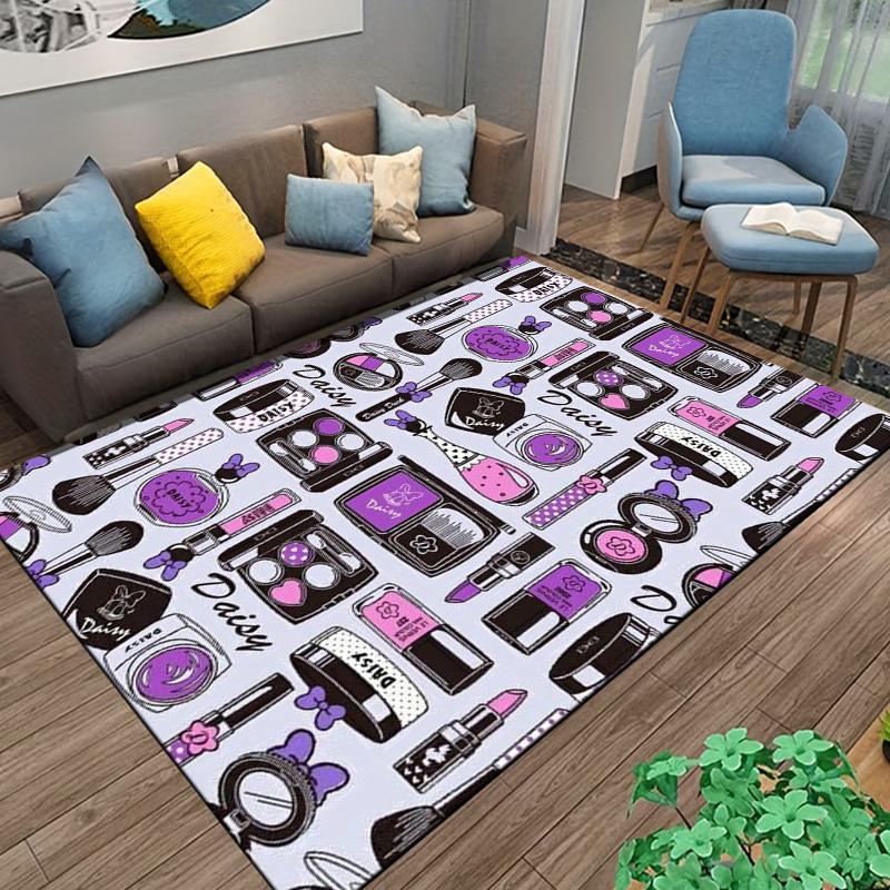 15 Sizes Hand painted makeup and cosmetics  Room Rug Street Fashion Carpet for Bedroom Living Room Floor Mat Home Decor Non-Slip