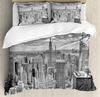 New York Bedding Set Comforter Duvet Cover Pillow Shams NYC That Never Sleeps Reflections On Manhat Bedding Cover Double Bed Set