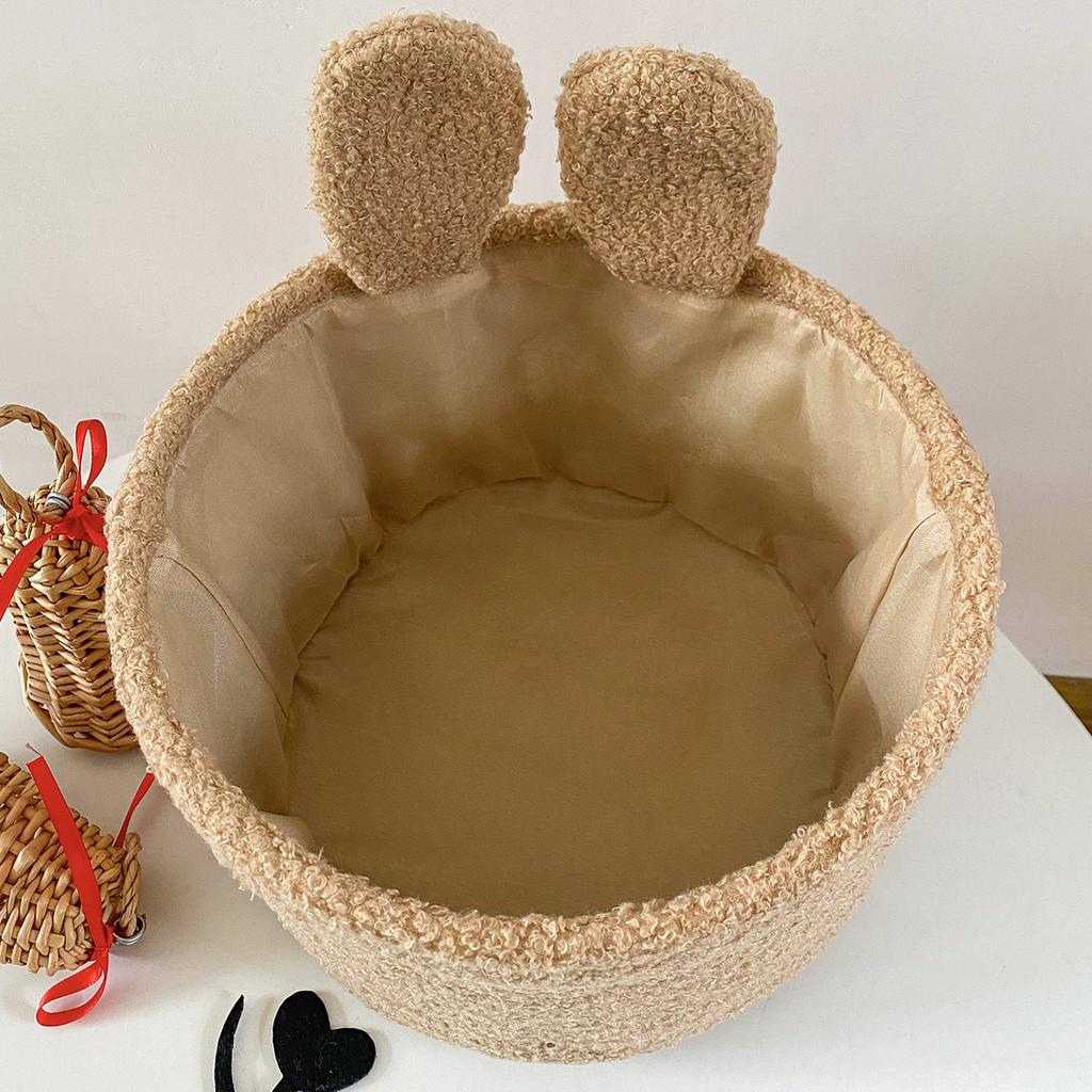 Cute Rabbit Storage Basket Soft Cartoon Plush Candy Bag Sundries Organizer Ins Style Children's Toys Storage Bucket