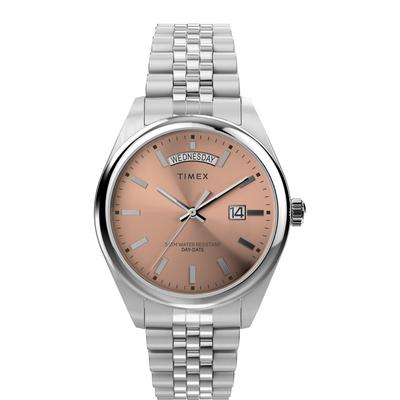 TIMEX Legacy Quarz 5 ATM Wasserdicht Mineralglas Hellrosa TW2W42700 Uhr, Herren, Uhrwerk, Widerstandsfähigkeit, Glas, Zifferblatt, [Authentisch]