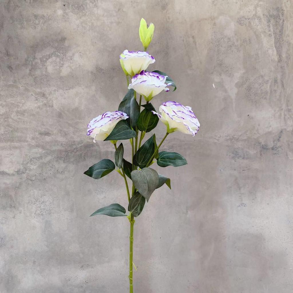 Flores de Lisianthus de Seda Estilo Nórdico - 6 Cabezas para Fondos de Arte y Fotografía