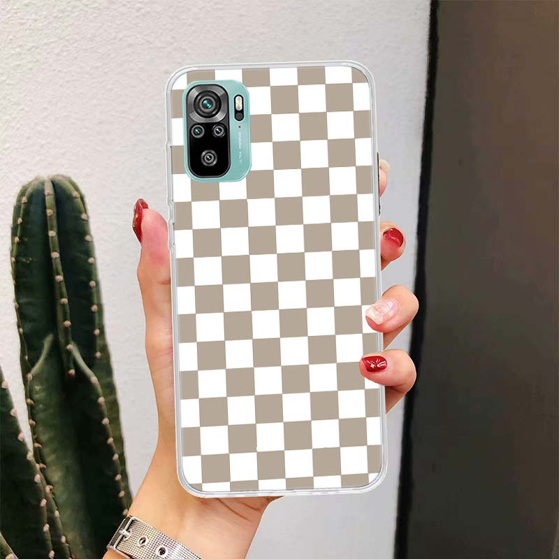 Retro Classic Chess Board Grid Phone Case For Xiaomi Redmi Note 13 14 15 Pro Plus 12S 12 14S 11S 11E 10 10S 11 11T 5G 4G Cover C