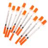 10Pcs 1Ml Disposable Plastic Sterile Insulin Syringe Orange Cap Plastic Liquid Dispenser