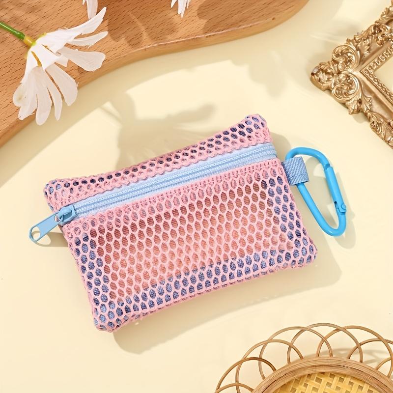 1pc Mini Mesh Zipper Bag Makeup Pouch Available In Multiple Colors, Coin Purse, Small Bag for And Keys, Card Holder, Portable Coin Pouch