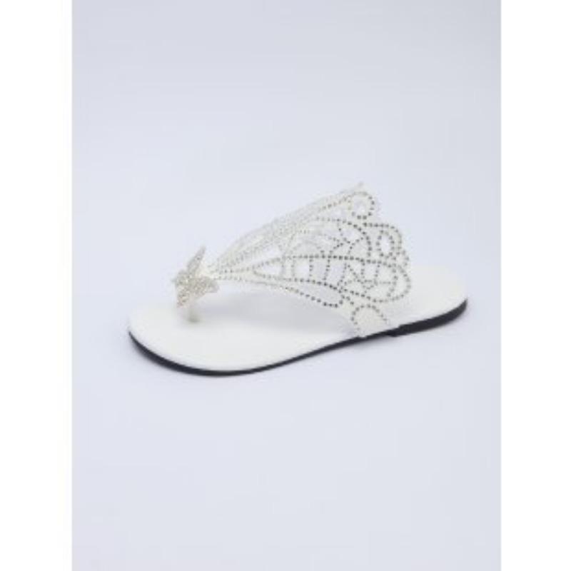 

Новые женские босоножки большого размера с открытым носком и стразами, модные женские тапочки с бабочками 36