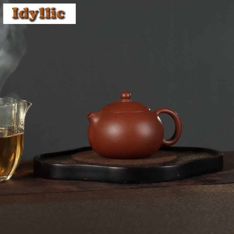 220ml Traditionelle Yixing Lila Ton Teekannen Künstlerhandgefertigt Xishi Kanne Roher Ton Roter Abhang Tonkrug Chinesisches Zisha Teegeschirr