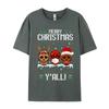 Merry Christmas Yall Sugar Skull Christmas Family Pajamas TShirt Cotton Tops Tees Fitted Unisex Tshirts Casual Fitness Tight