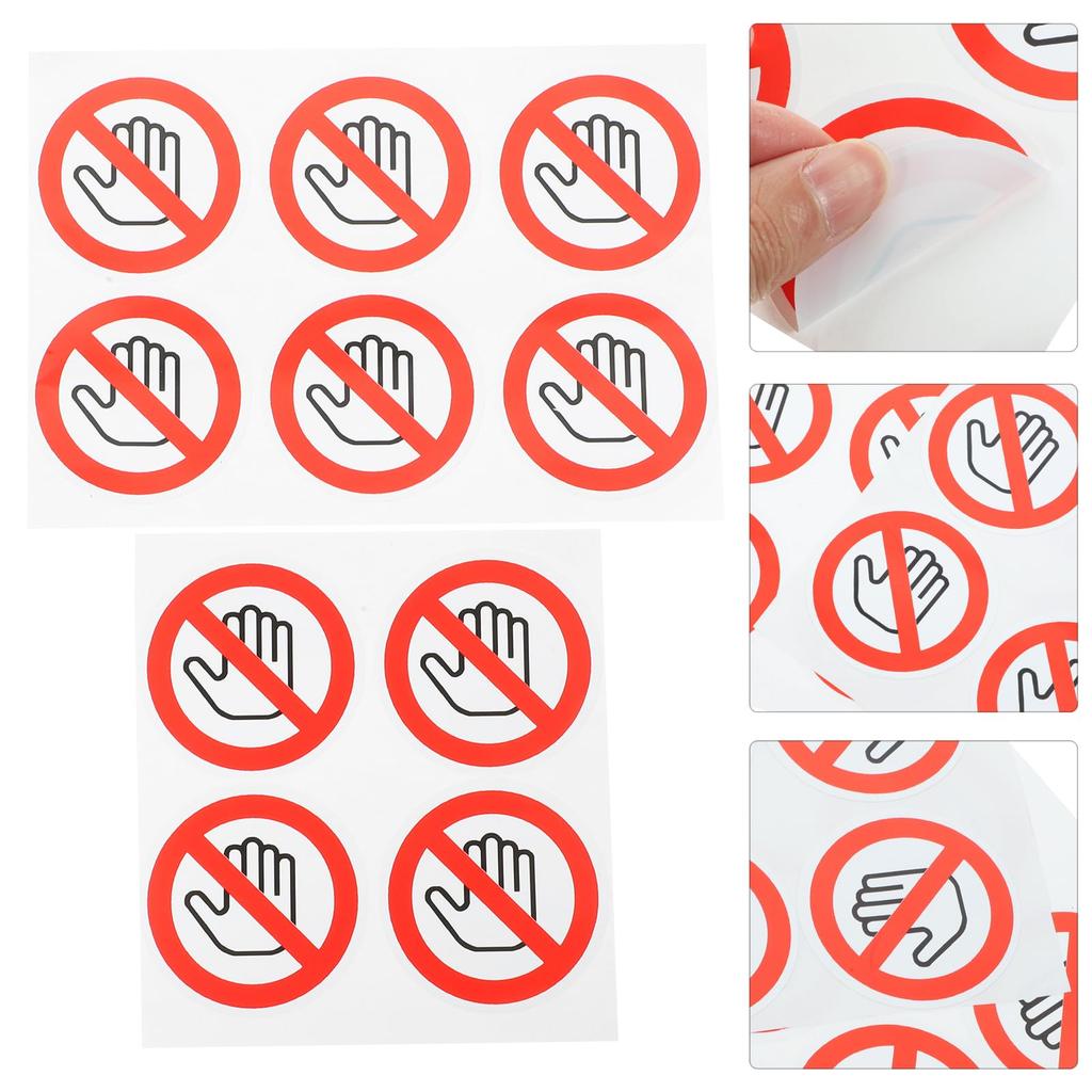 Sewrroro Label Warning Vinyl Sticker Peelable Sticker Small Sign Do Not Touch Car Decal Sticker Danger, Do Not Touch Sticker Stop Adhesive Vinyl