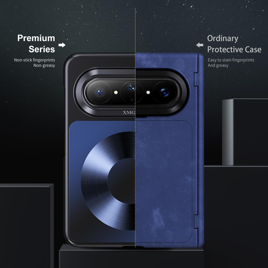 Half Clear Matte Funda for Huawei Pura X Max Hinge Case for Huawei Pura X Max Magnetic Wireless Charging Case with Front Film