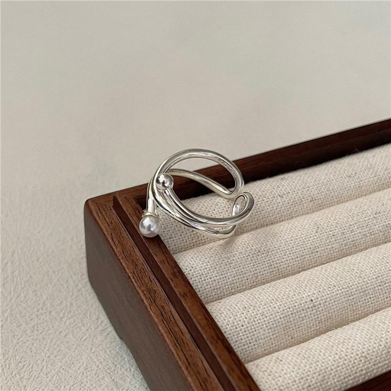 Ada Jewelry Anillo De Plata Esterlina 925 Sterling Silver Fashion Women's Eternity Band Multi-Layer Trendy Ring