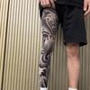 1pc Elastic Tattoo Socks Breathable Full Leg Socking Wave Men Sun-proof Socks  Fishing