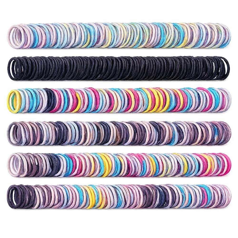 500pcs Polyester Hair Bands Candy Color Rubber Hair Bands Cute Elastic Hair Bands Girls Kids