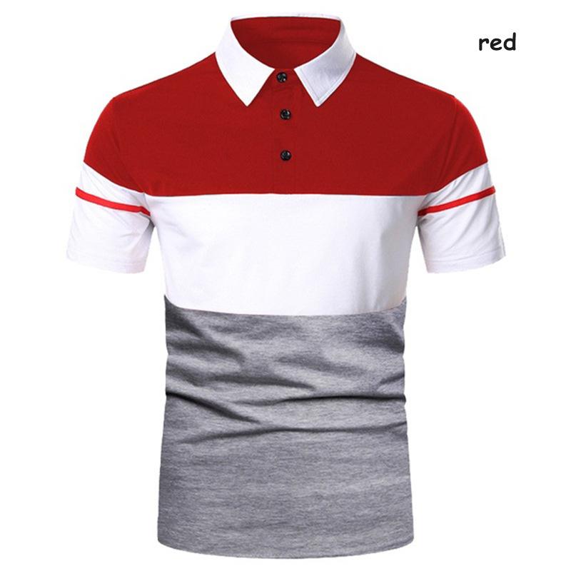 Neue Sommer Mode Business Drei Kontrast Farbe männer Polo Neck Slim Fit Kurzarm POLO Shirt