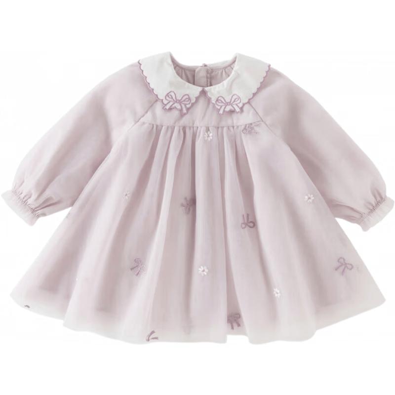 DAVE&BELLA Girls' Spring Mesh Princess Dress