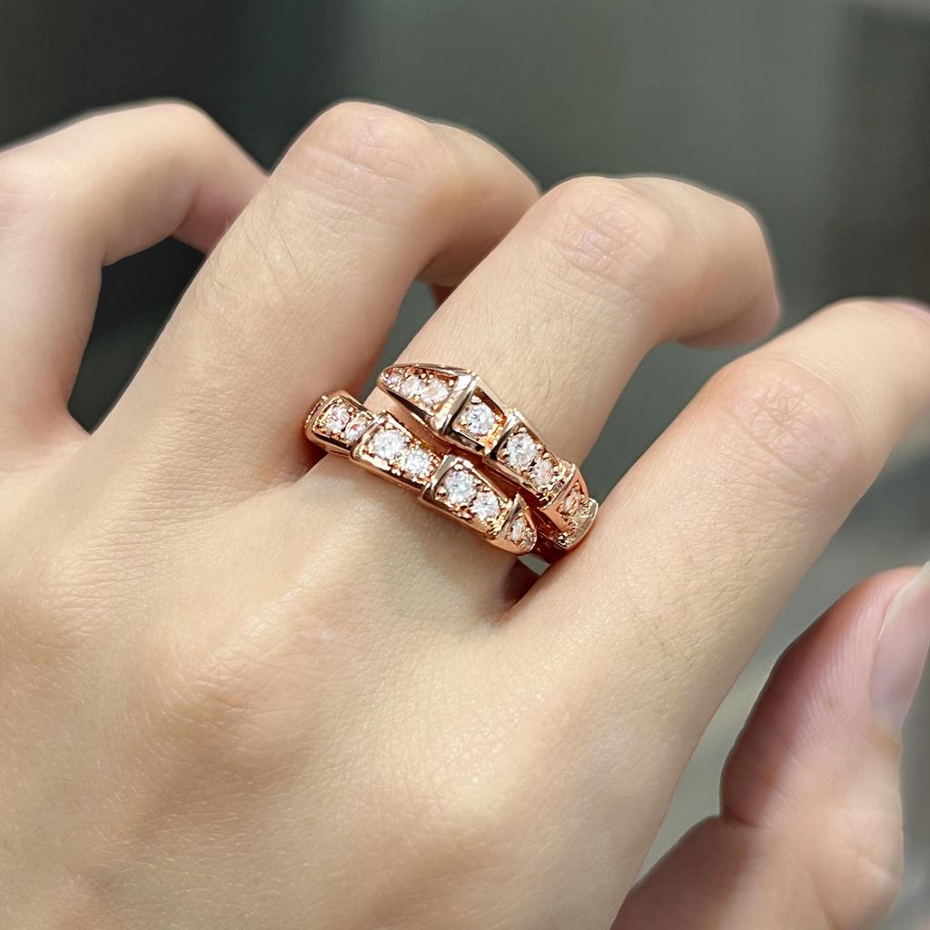 Platinum-Plated Open Bamboo Joint Zircon Knuckle Ring