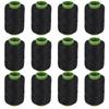 12Pcs Thread Spool Polyester Sewing Thread Black Hand Sewing Thread  For Quilting