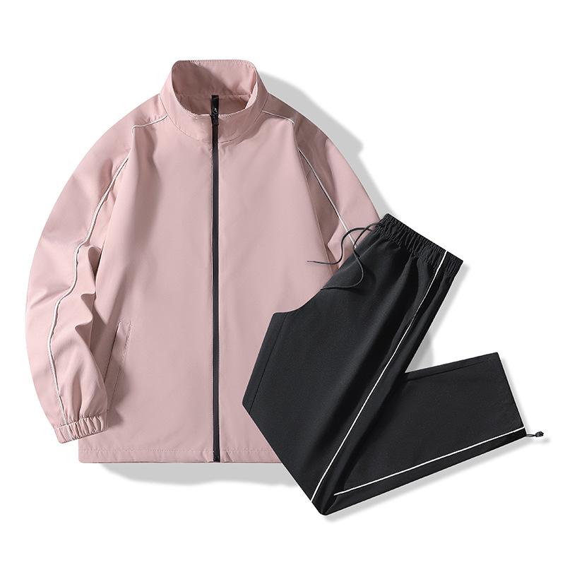 Men's and Women's Same Spring and Autumn Trousers Sports Stand-up Collar Jacket Casual Suit Clothes