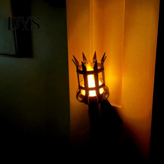 Mittelalterliche Fackel Wandleuchte, LED Handlicht, Retro Realistische Imitation Holzmaserung Flamme für Halloween Party Dekoration, Mardi Gras Geheimnis
