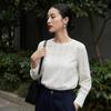 Demana Women's Urban Elegant Loose Fit Round Neck Solid Shirt