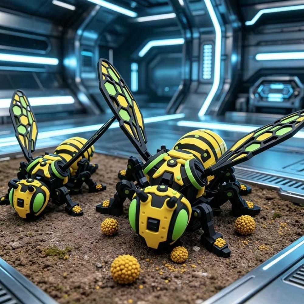 3D Printed 3D Printed Mechanical Bee Movable Joint Articulated Bee Toy Home Decoration