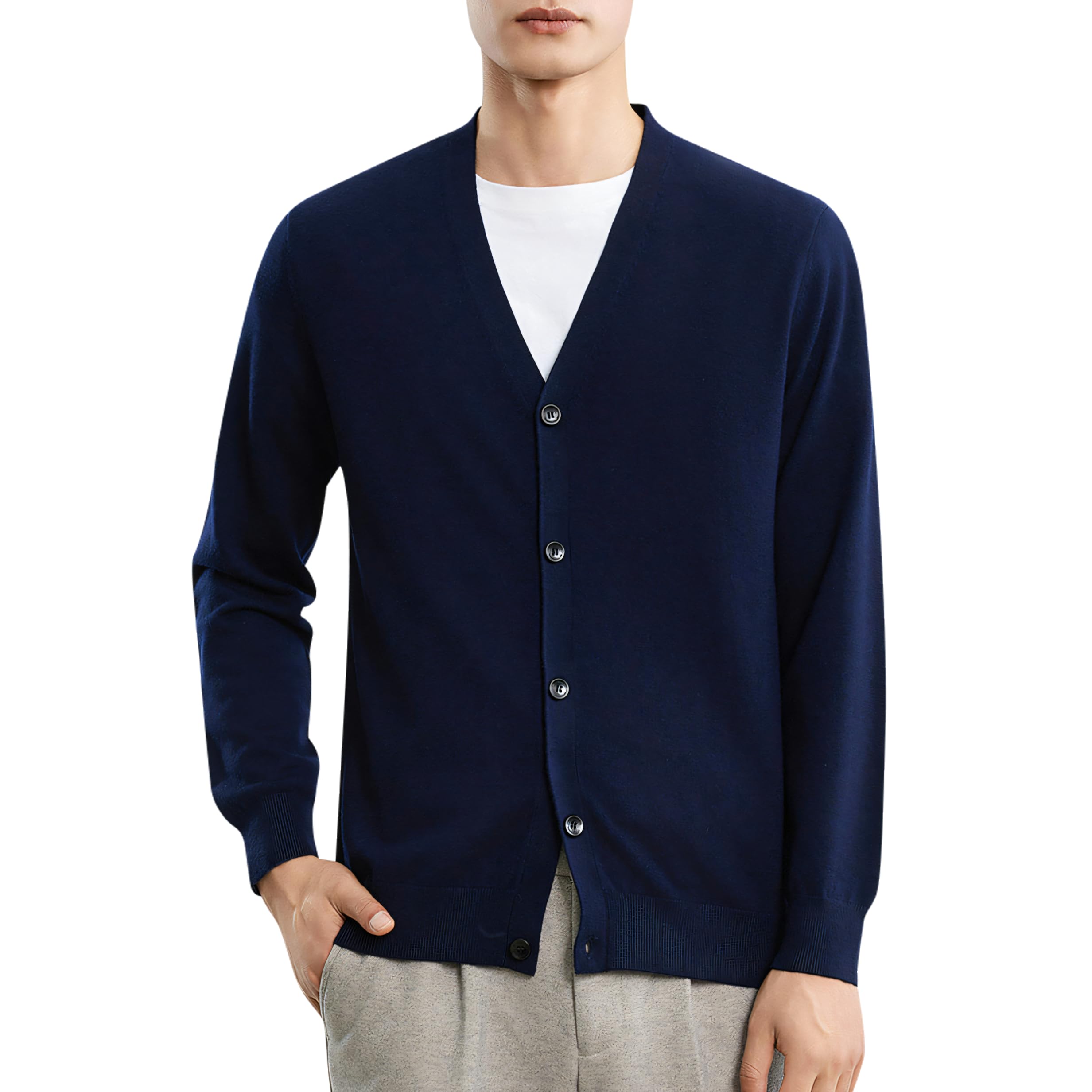 

inotenka Кардиган мужской осенний вязаный повседневный свободный деловой плюс зимний с длинным рукавом, пальто, свитер, с V-образным вырезом, верхняя одежда, посадка, куртка, размеры, весна,