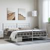 Metal Bed Frame with Headboard and Footboard White 193 x 203 cm