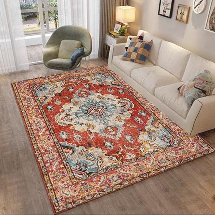 Luxury Thick Soft Low-Pile Retro Style Mat Machine Washable Comfortable Suitable for Living Room Bedroom Office Kitchen Floor