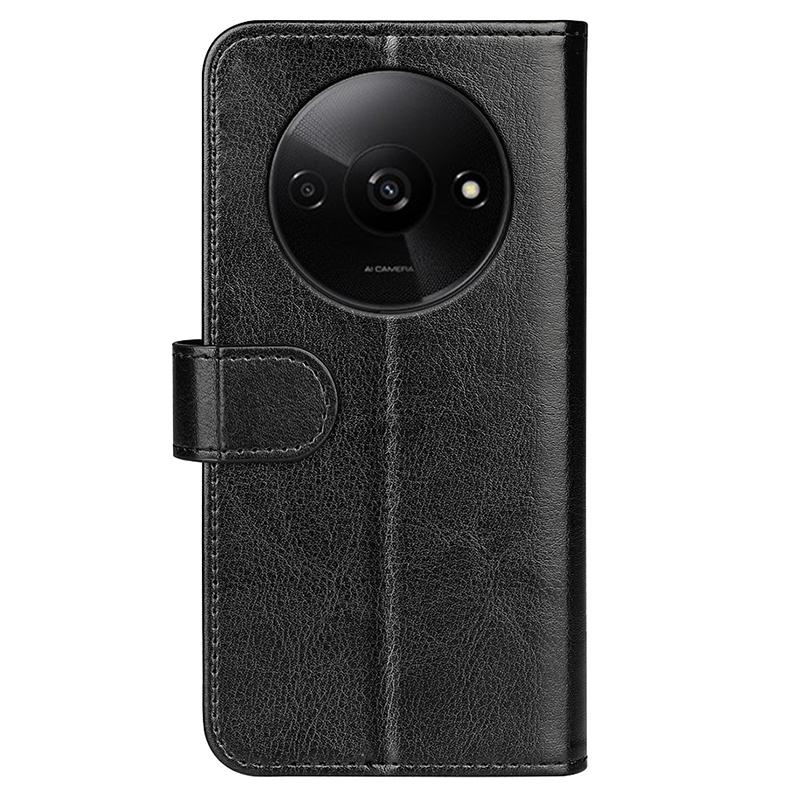 For Xiaomi Redmi A3 4G/Poco C61 4G Case Leather Crazy Horse Texture Wallet Folio Phone Cover