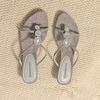 Summer New Women's Slippers Pearl Embroidered Stiletto Heels Flip Flops Wearing Low Heels Vintage Embroidered Female Sandals