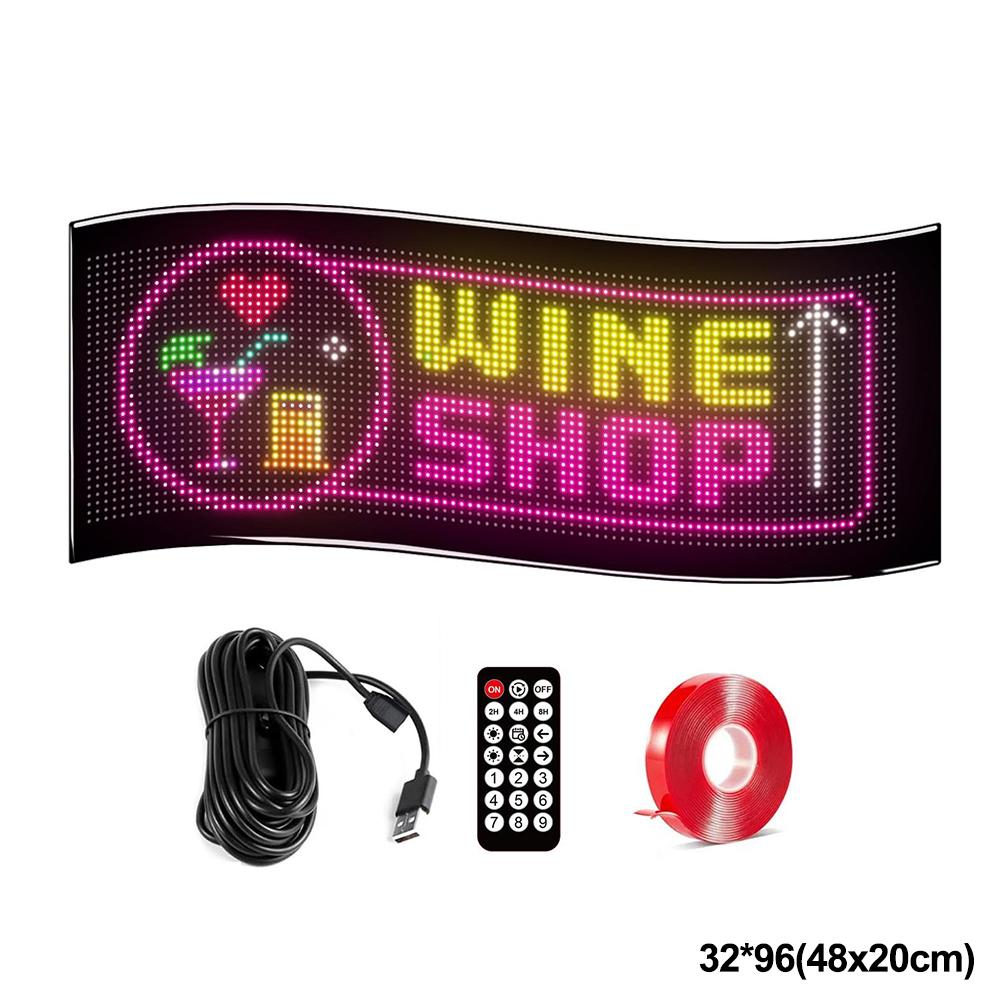 Business Advertising LED Matrix Pixel Panel RGB Pattern Car Graffiti Scrolling Text Animation Shop Reminder Light Bluetooth Lamp