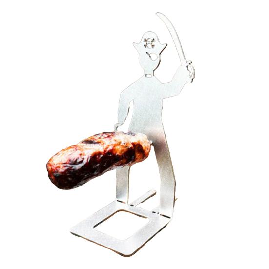 

1/4Pcs Stainless Steel Sausage Stand Portable Reusable Standing Man Hot Dog Holder Outdoor Camping Barbecue Grill A