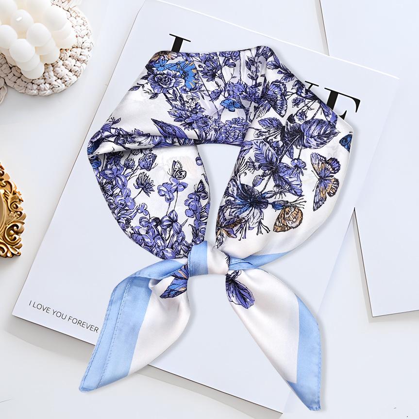 Strictly Selected 70 Silk Scarves, Simulated Silk Small Square Scarves For Women, Retro High-End Thin Versatile Professional Scarves