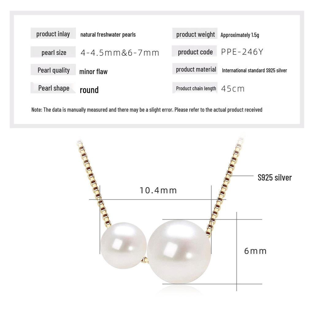 Double Layer Freshwater Pearl Choker Necklace, s925 Sterling Silver, 18k Gold Plated, Gift for Christmas and Qixi