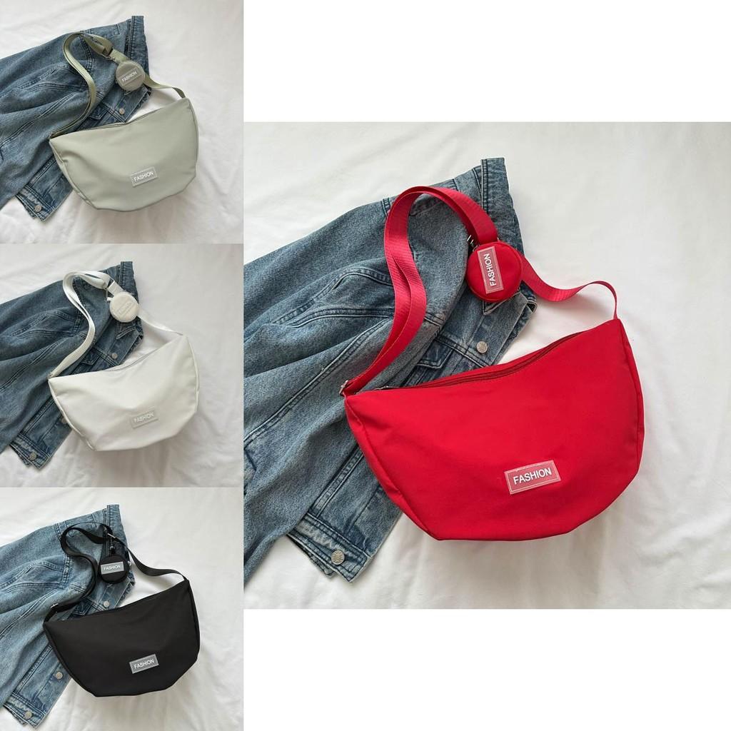 Fashionable And Minimalistic Dumpling Bag For Women Spacious Shoulder Bag Available In Black White Green Red Orange And Pink