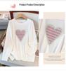 Plus Size Women's Round Neck Sweater - Bust 150/160, Hot Drill, Loose Fit Knitwear