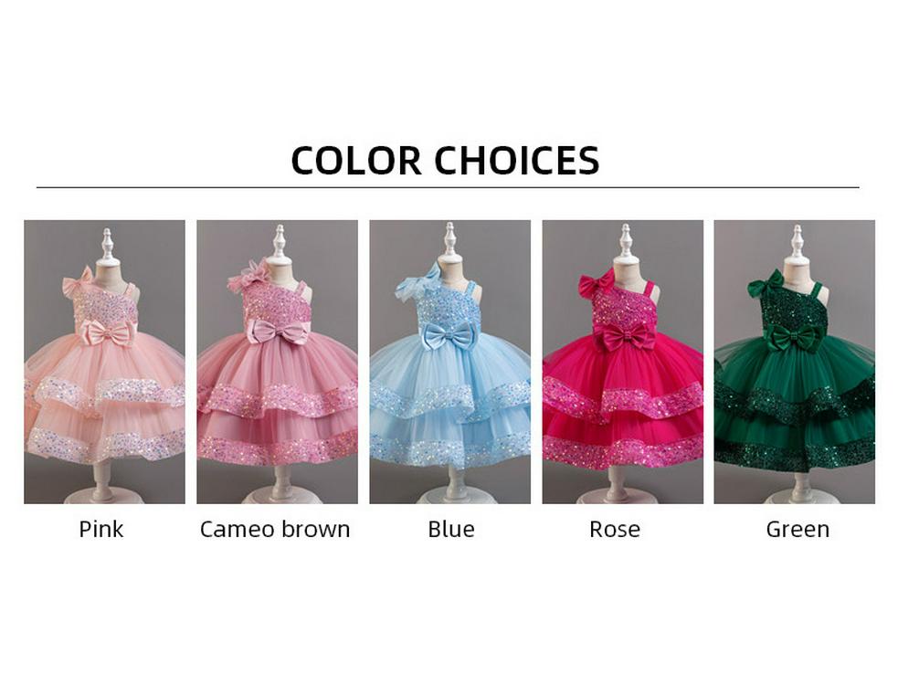 Sequin Fluffy Mesh Princess Dress for Baby Girls - One-Year-Old Banquet/Evening Attire