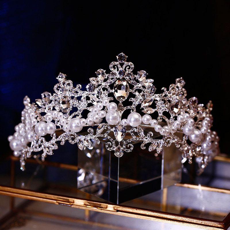 Bridal Wedding Elegant Crown Shiny Rhinestone Headdress