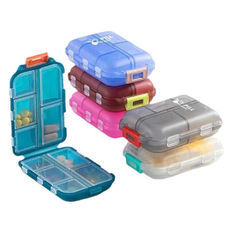 Pilulier portable compact à double couche avec 10 compartiments pour un rangement sécurisé des médicaments