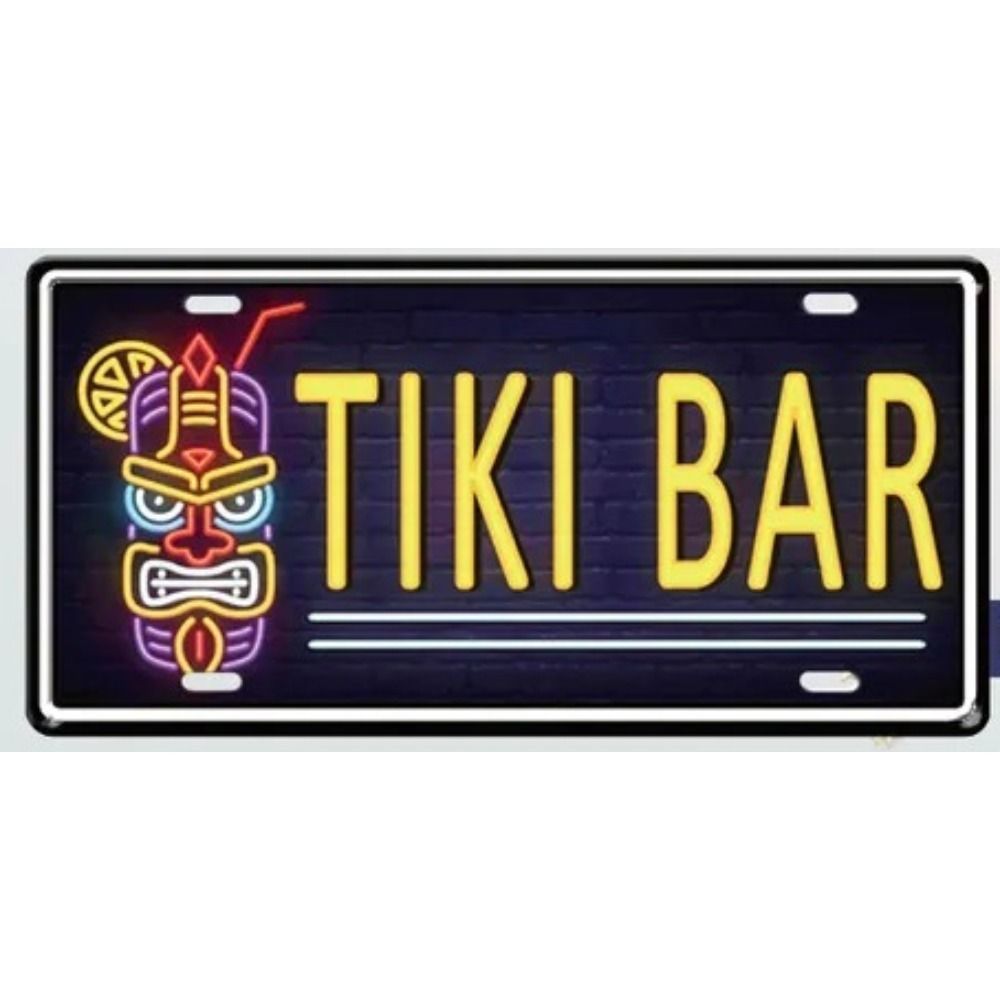 Tiki Bar Tin Sign 20x30cm Retro Metal Plate Pub Man Cave Wall Art Decor