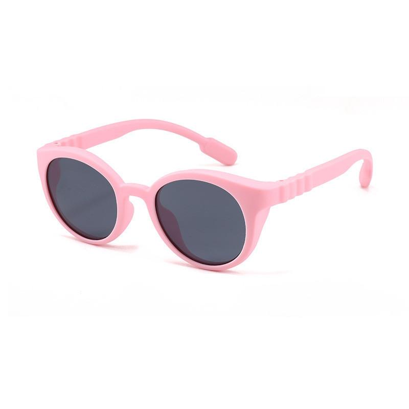 

Uv400 Protection Kids Sunglasses In Full Frame Structure Polarized Grey Lenses Oval Shape Tpee Frame S8293 рожевий