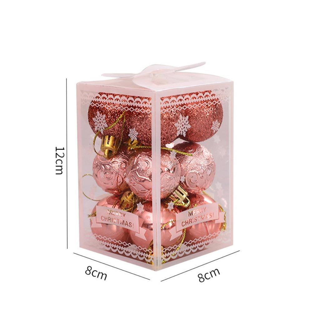12PCS High-quality Plastic Christmas Ball Set 9 Colors Suspensable Xmas Ornament Ball 4cm Xmas Baubles Scene Supplies
