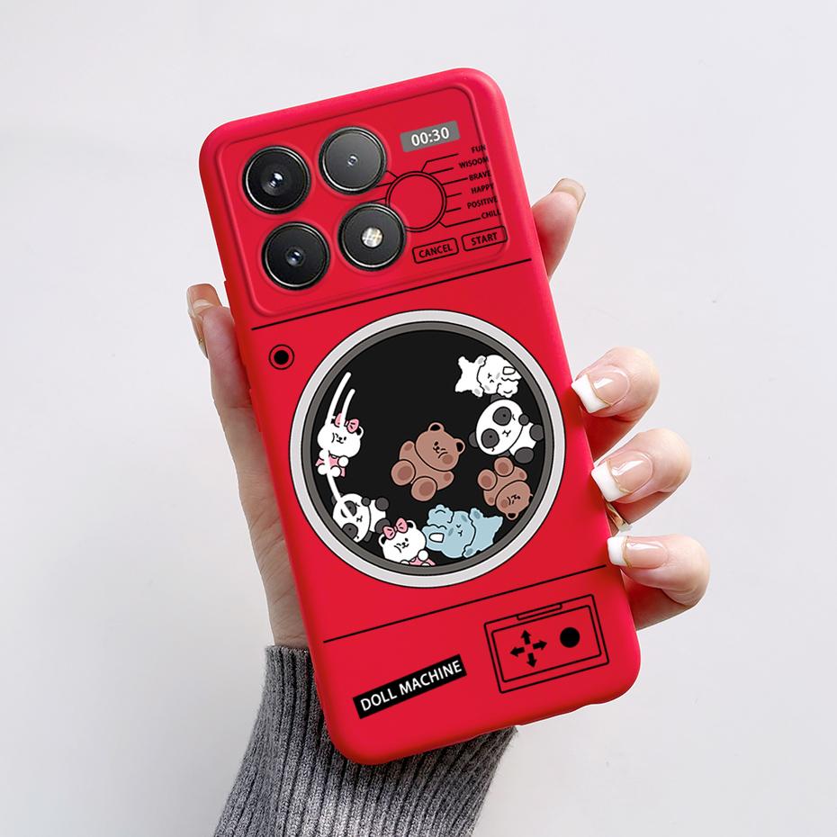 For Xiaomi POCO F6 Pro Case Cute Bear Cartoon Frog Silicone Soft Rubber Camera Protector Case POCO F6 Pro Case POCO F6 Pro Cover