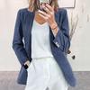 Corduroy Oversized Blazer Jacket Women Loose Office Lady Business Style Suit Blazer Coat 2022 Korean Chic Solid Outwear
