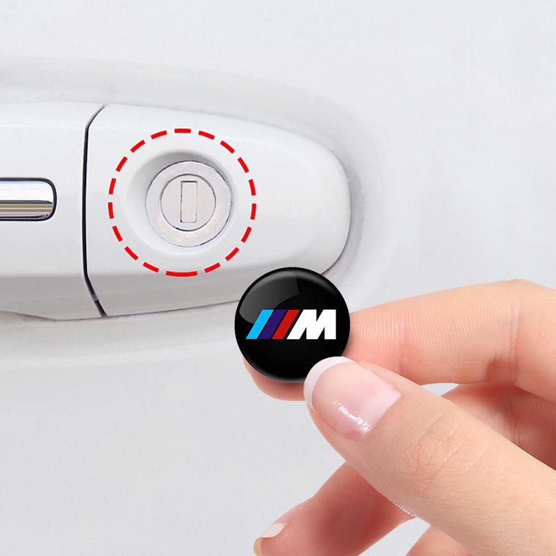 BBKZ6 For BMW M Power Performance F10 F31 E36 E39 E87 E90 X3 X5 E46 E87 Car Emblem Lock Keyhole Decoration Protector Sticker Accessory