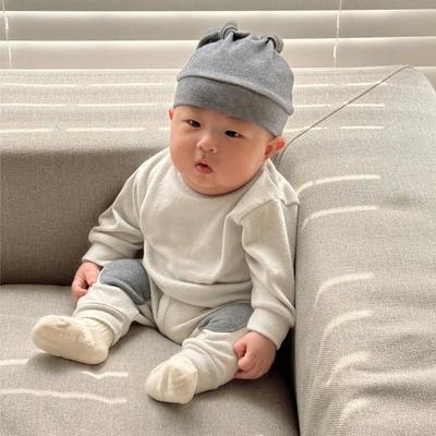 Autumn Infant Rabbit Hat & Patch Sleeve Casual 3-Piece Set for Boys and Girls